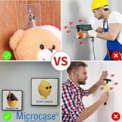 Microcase Güçlü Plastik  Yapışkanlı  Hanger   Banyo Mutfak Eşya  Vb. Ürün  Askılığı AL4465- 5 Adet