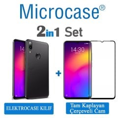 Meizu Note 9 Elektrocase Silikon Kılıf + Tam Kaplayan Cam