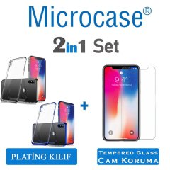 Microcase iPhone XS Plating Silikon Kılıf + CAM (SEÇ)