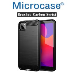 Microcase Huawei Y5p - Honor 9s Brushed Carbon Fiber Silikon Kılıf - Siyah