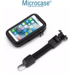 Microcase Universal Su Geçirmez Bisiklet Motosiklet Telefon Tutucu Fermuarlı Çanta XL Siyah - AL2927