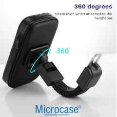 Microcase Universal Su Geçirmez Bisiklet Motosiklet Telefon Tutucu Fermuarlı Çanta XL Siyah - AL2927
