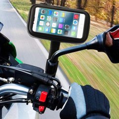 Microcase Universal Su Geçirmez Bisiklet Motosiklet Telefon Tutucu Fermuarlı Çanta XL Siyah - AL2927