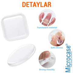 Microcase Darbe Önleyici Yapışkanlı Silikon Kapı Kolu Stoperi Tamponu Yuvarlak Tasarım - AL5006 1 Adet