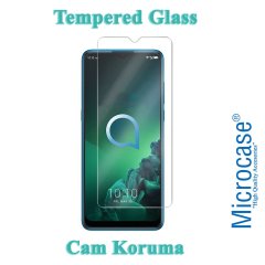 Microcase Alcatel 3x 2019 Premium Matte Silikon Kılıf + Tempered Glass Cam Koruma