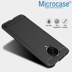 Microcase Xiaomi Poco F2 Pro - Redmi K30 Pro Brushed Carbon Fiber Silikon Kılıf - Siyah