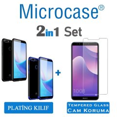 Huawei Y7 2018 Plating Silikon Kılıf + CAM (SEÇ)