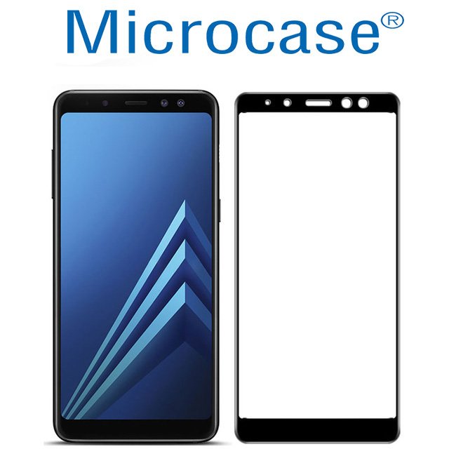 Samsung Galaxy A8 2018 Tam Kaplayan Çerçeveli Tempered Cam Koruma