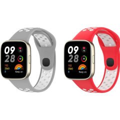 Microcase Xiaomi Redmi Watch 3 Active 1.83 inch için Uyumlu Delikli Silikon Kordon Kayış-KY89