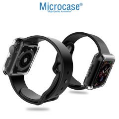 Microcase Apple Watch Seri 5 40 mm Önü Açık Tasarım Silikon Kılıf - Şeffaf