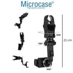 Microcase Araç İçi Dikiz Aynası Koltuk Arkası Mutfak Telefon Tutucu - AL3243 Siyah-Gri