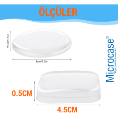 Microcase Darbe Önleyici Yapışkanlı Silikon Kapı Kolu Stoperi Tamponu Yuvarlak Tasarım - AL5006 4 Adet