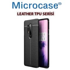 Microcase OnePlus 8 Pro Leather Tpu Silikon Kılıf - Siyah