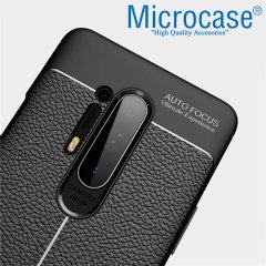Microcase OnePlus 8 Pro Leather Tpu Silikon Kılıf - Siyah