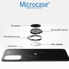 Microcase Samsung Galaxy S20 Plus Focus Serisi Yüzük Standlı Silikon Kılıf - Siyah
