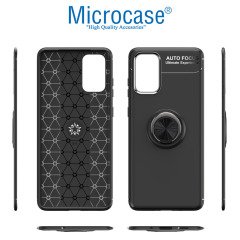 Microcase Samsung Galaxy S20 Plus Focus Serisi Yüzük Standlı Silikon Kılıf - Siyah
