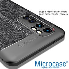 Microcase Xiaomi Mi Note 10 Lite Leather Tpu Silikon Kılıf - Siyah