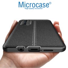 Microcase Xiaomi Mi Note 10 Lite Leather Tpu Silikon Kılıf - Siyah