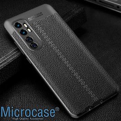 Microcase Xiaomi Mi Note 10 Lite Leather Tpu Silikon Kılıf - Siyah