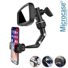 Microcase Araç İçi Dikiz Aynası Koltuk Arkası Mutfak Telefon Tutucu - AL3245 Siyah-Gri