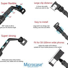 Microcase Araç İçi Dikiz Aynası Koltuk Arkası Mutfak Telefon Tutucu - AL3245 Siyah-Gri