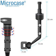 Microcase Araç İçi Dikiz Aynası Koltuk Arkası Mutfak Telefon Tutucu - AL3245 Siyah-Gri