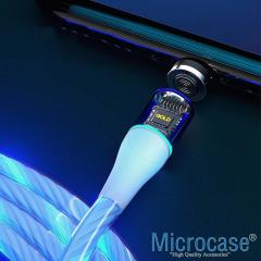 Microcase Type-C Işıklı Manyetik Şarj Kablosu 100 cm - AL2618