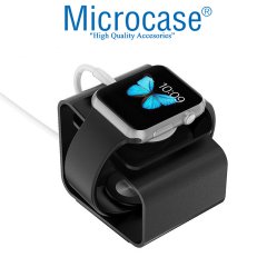 Microcase Apple Watch Seri 5 40 mm için Alüminyum Şarj Standı - Siyah