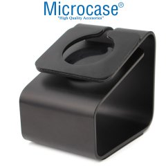 Microcase Apple Watch Seri 5 40 mm için Alüminyum Şarj Standı - Siyah