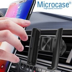 Microcase 360 Derece Dönebilir Araç İçi Izgaralıktan Metal Kelepçeli Telefon Tutucu - AL3741