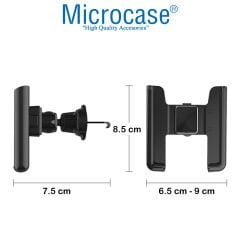 Microcase 360 Derece Dönebilir Araç İçi Izgaralıktan Metal Kelepçeli Telefon Tutucu - AL3741
