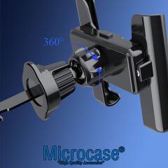 Microcase 360 Derece Dönebilir Araç İçi Izgaralıktan Metal Kelepçeli Telefon Tutucu - AL3741