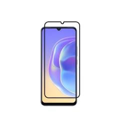 Microcase Vivo V21e Tam Kaplayan Çerçeveli Ekran Koruyucu - Siyah