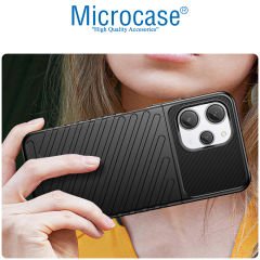 Microcase Xiaomi Redmi Note 12R 6.79 inch Thunder Serisi Darbeye Dayanıklı Silikon Kılıf - Siyah AL3421