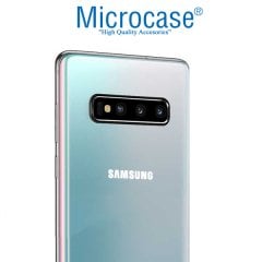 Microcase Samsung Galaxy S10 Plus Kamera Lens Koruma Halkası - Açık Tasarım Siyah