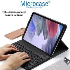 Microcase Samsung Galaxy Tab A7 Lite 2021 8.7 inch T220 T225 Bluetooth Klavyeli Standlı Kılıf - BKK1