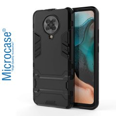 Microcase Xiaomi Poco F2 Pro - Redmi K30 Pro Alfa Serisi Armor Standlı Perfect Koruma Kılıf - Siyah