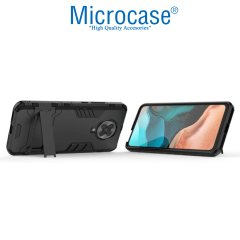 Microcase Xiaomi Poco F2 Pro - Redmi K30 Pro Alfa Serisi Armor Standlı Perfect Koruma Kılıf - Siyah