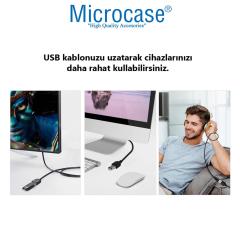 Microcase Hızlı USB 2.0 Uzatma Kablosu Dişi-Erkek Adaptör - 75 cm AL2855