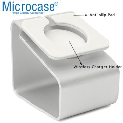 Microcase Apple Watch Seri 5 40 mm için Alüminyum Şarj Standı - Gümüş