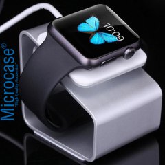 Microcase Apple Watch Seri 5 40 mm için Alüminyum Şarj Standı - Gümüş