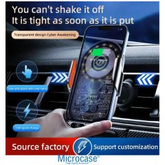 Microcase Araç İçi 360 Dönerli Manyetik Sensörlü Wireless Kablosuz Şarj Özellikli Telefon Tutucu - AL4328