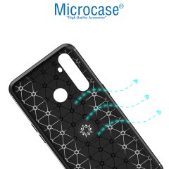 Microcase Realme 5 Pro Focus Serisi Yüzük Standlı Silikon Kılıf - Siyah