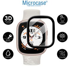Microcase Honor Watch 4 Tam Kaplayan Kavisli Ekran Koruyucu 3D Pet Film - Siyah AL3385