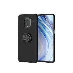 Microcase Xiaomi Redmi Note 10 Lite Focus Serisi Yüzük Standlı Silikon Kılıf - Siyah