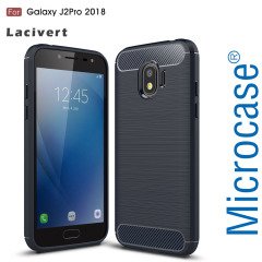 Samsung J2 Pro 2018 Carbon Fiber Silikon Kılıf + Cam (seçenekli)