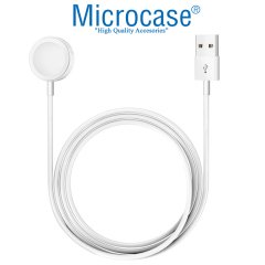 Microcase Apple Watch Seri 5 40 mm için Manyetik Şarj Aygıtlı USB Kablo 1 Metre - Beyaz