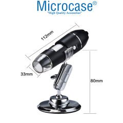 Microcase Type-c Micro Otgli 1000x Dijital Mikroskop USB HD Cmos 8 Led Digital Microscobe AL4076