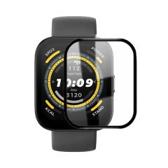 Microcase Amazfit Bip 5 Tam Kaplayan Kavisli Ekran Koruyucu 3D Pet Film - Siyah AL3385