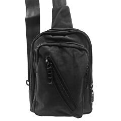 YB Collection Unisex 3 Gözlü Kumaş Çapraz Askılı Göğüs Omuz ve Sırt Çantası - AL3621